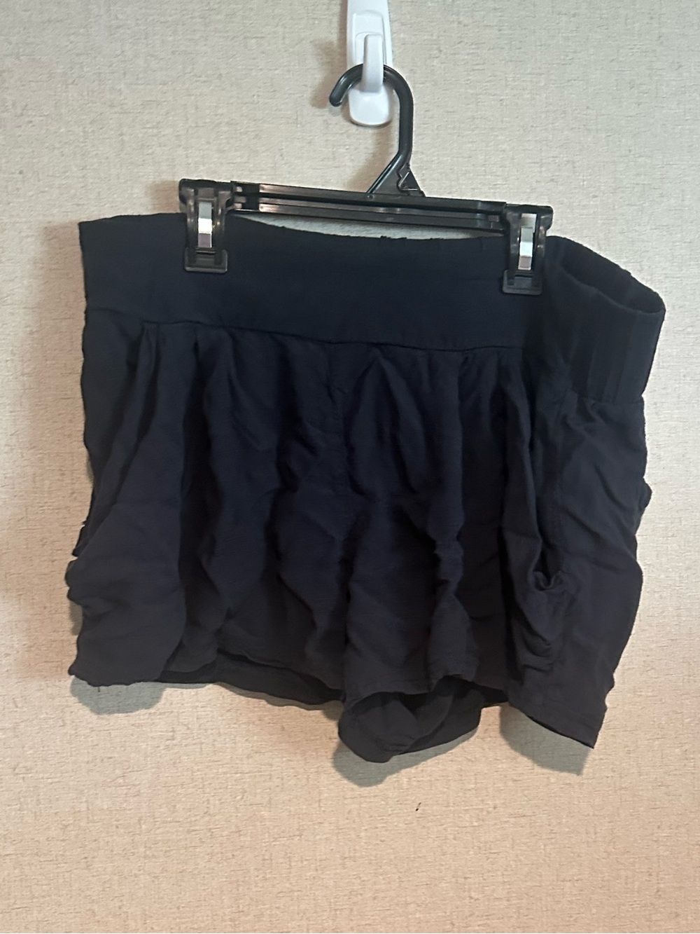 Free People Small Black Ruffle Layer Shorts